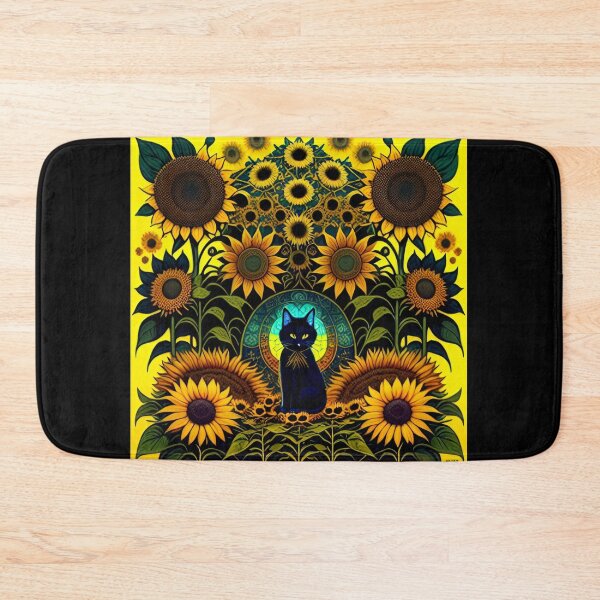 Item preview, Cat and sunflowers 2 designed and sold by RedWolfDisigne.