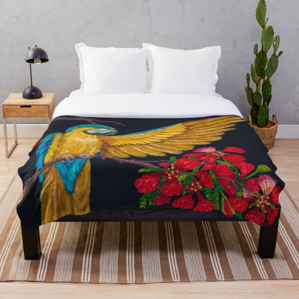 Item preview, Parrot On Poinciana Branch Acrylic Painting designed and sold by GemStudios.