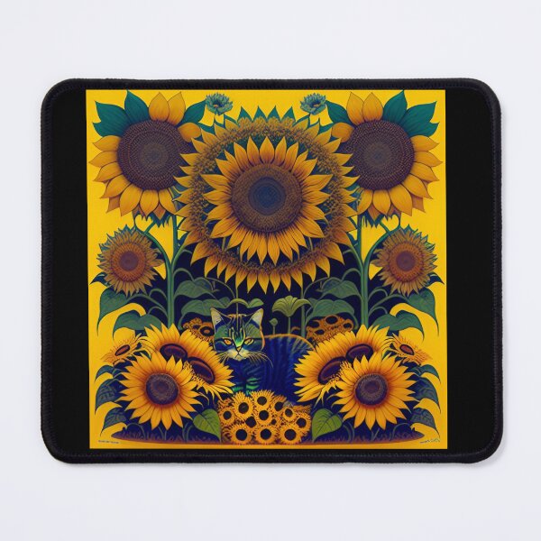 Item preview, Cat and sunflowers 3 designed and sold by RedWolfDisigne.