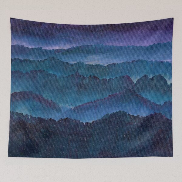 Item preview, Jewel tone Mountain Landscape with Purple Sky designed and sold by robinyukiko.