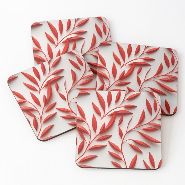 Item preview, Red Leaf Pattern  designed and sold by ArtbyAiGallery.
