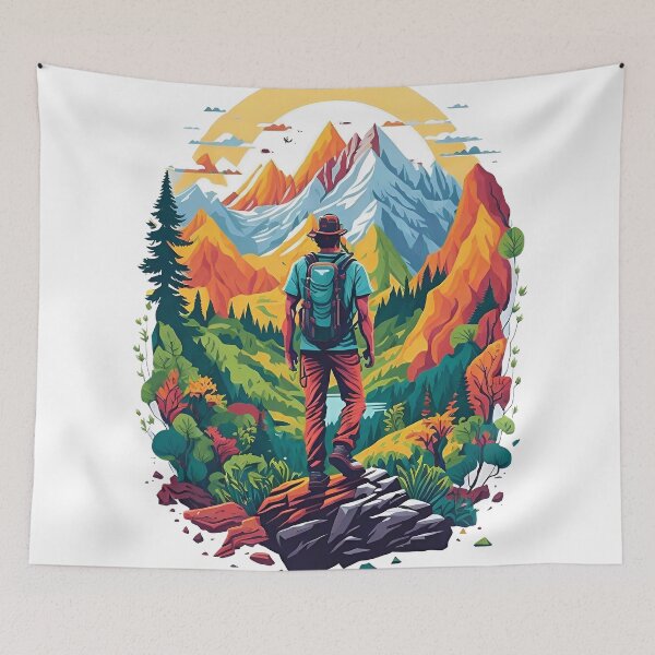 Item preview, Hit the Trails in Style with This Colorful Mountains designed and sold by zoughlal.