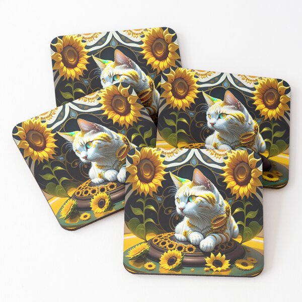 Item preview, Cat and sunflowers 8 designed and sold by RedWolfDisigne.