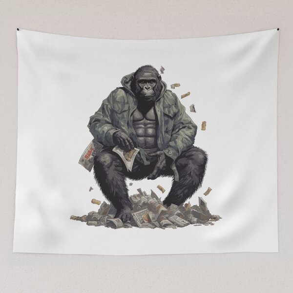 Item preview, Wealthy Gorilla Cartoon: A Quirky Symbol of Financial Success designed and sold by janedewaard.