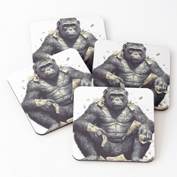 Item preview, Newspaper Shredding Gorilla Cartoon: A Vivid Depiction of Primal Strength designed and sold by janedewaard.
