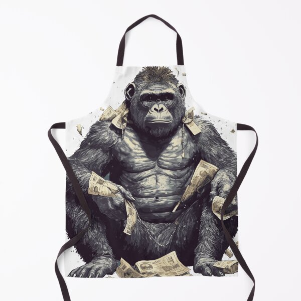 Item preview, Newspaper Shredding Gorilla Cartoon: A Vivid Depiction of Primal Strength designed and sold by janedewaard.