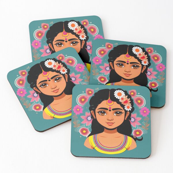 Aperçu de l'œuvre Fille indienne avec des fleurs créée et vendue par Roxburylane.