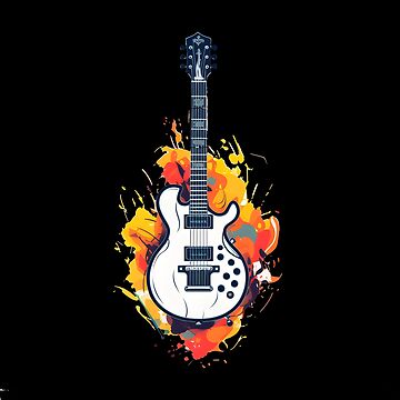 Fiery Strings Classical Guitar in Flames Sticker