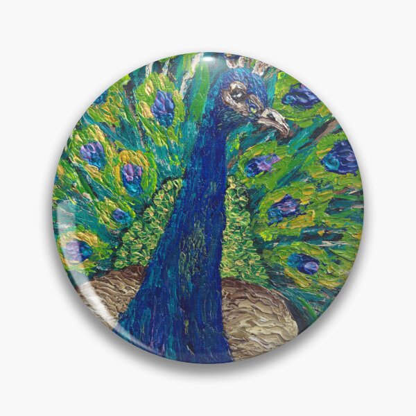 Item preview, Glimmering Peacock Acrylic Painting designed and sold by GemStudios.