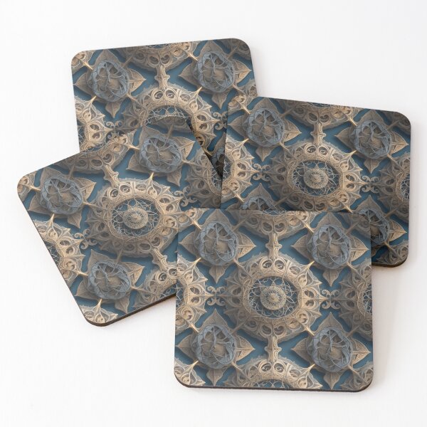 Item preview, Intricate Blue and Gold Clock Pattern  designed and sold by Theo-B.