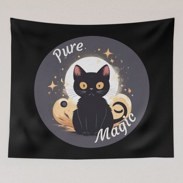 Item preview, "Pure Magic" Cute Funny Black Cat Halloween designed and sold by WitchyWare.