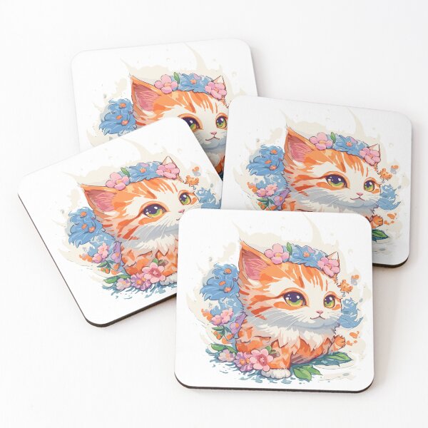 Item preview, cute cat with roses designed and sold by opiniondh.