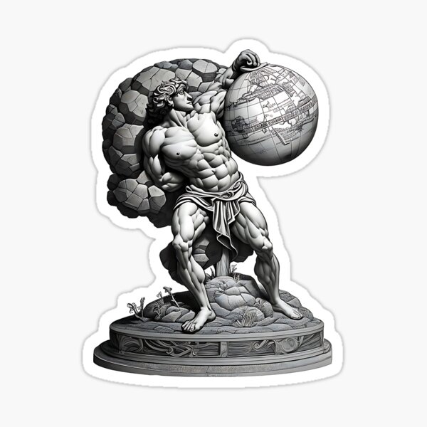 Atlas Greek Mythology Stickers, Unique Designs