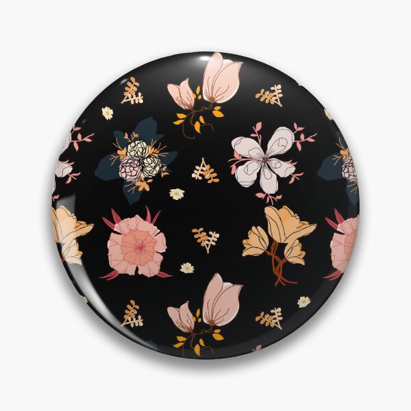 Item preview, Cottagecore Flowers on Black Background designed and sold by Haunted Moon.