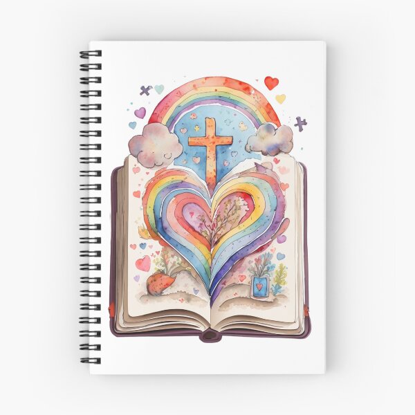 Item preview, Religious Christian Book With Rainbow, Cross & Hearts designed and sold by BBGIFTSUK.