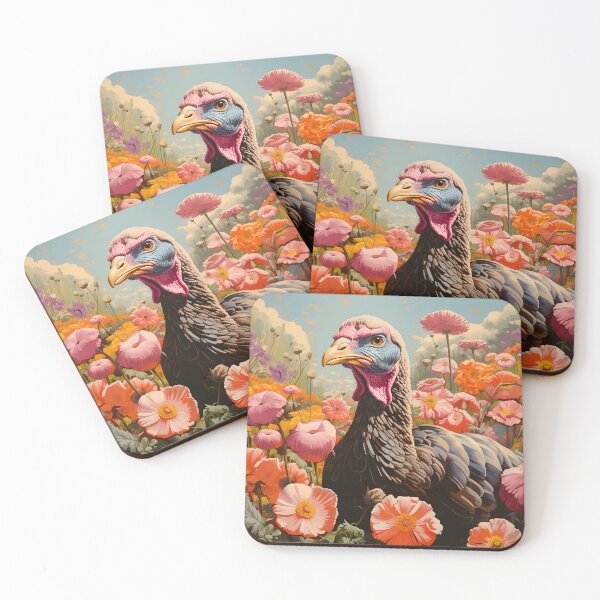 Item preview, Retro Rustic Farm Turkey in the Flowers designed and sold by The Whimsical Homestead.