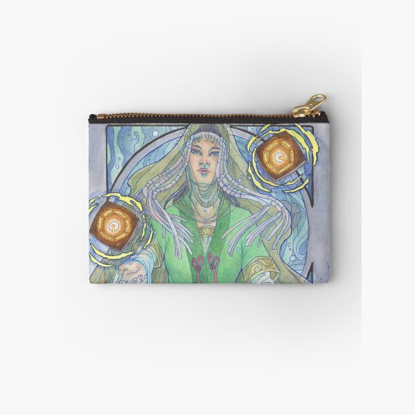 Item preview, Lady of August with Peridot and Poppies Floating Obon Lanterns Water Goddess Mucha Inspired Birthstone Series designed and sold by angelasasser.