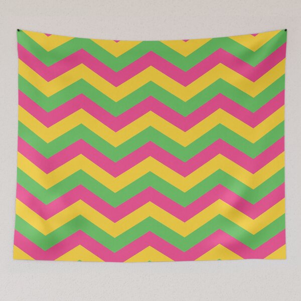 Item preview, Hot Pink Yellow and Green Chevron designed and sold by tonymagnerart.