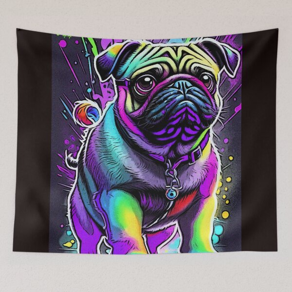 Item preview, Pug Graffiti Art 12 designed and sold by RedBluffTraders.