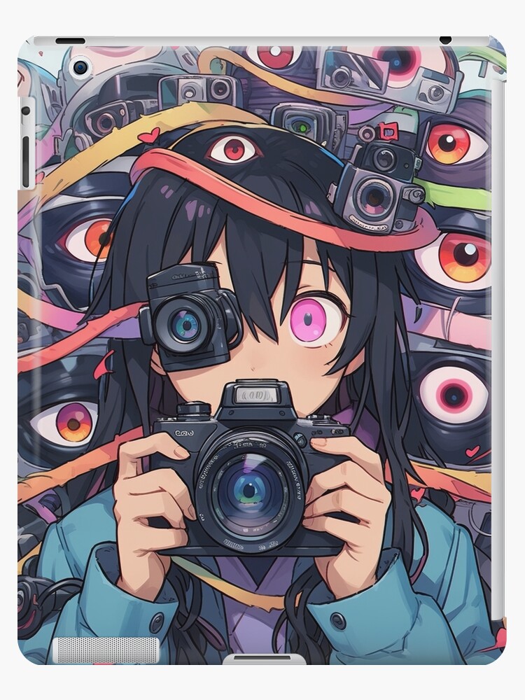 anime girl with scary eyes, t-shirt , phone cases | iPad Case & Skin