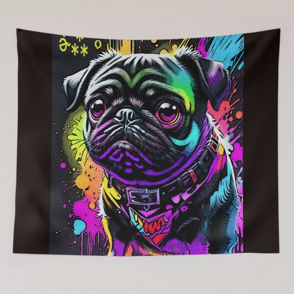 Item preview, Pug Graffiti Art 13 designed and sold by RedBluffTraders.