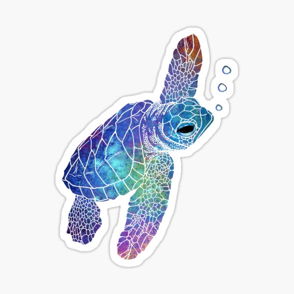 Item preview, Colorful Sea Turtle designed and sold by maryedenoa.