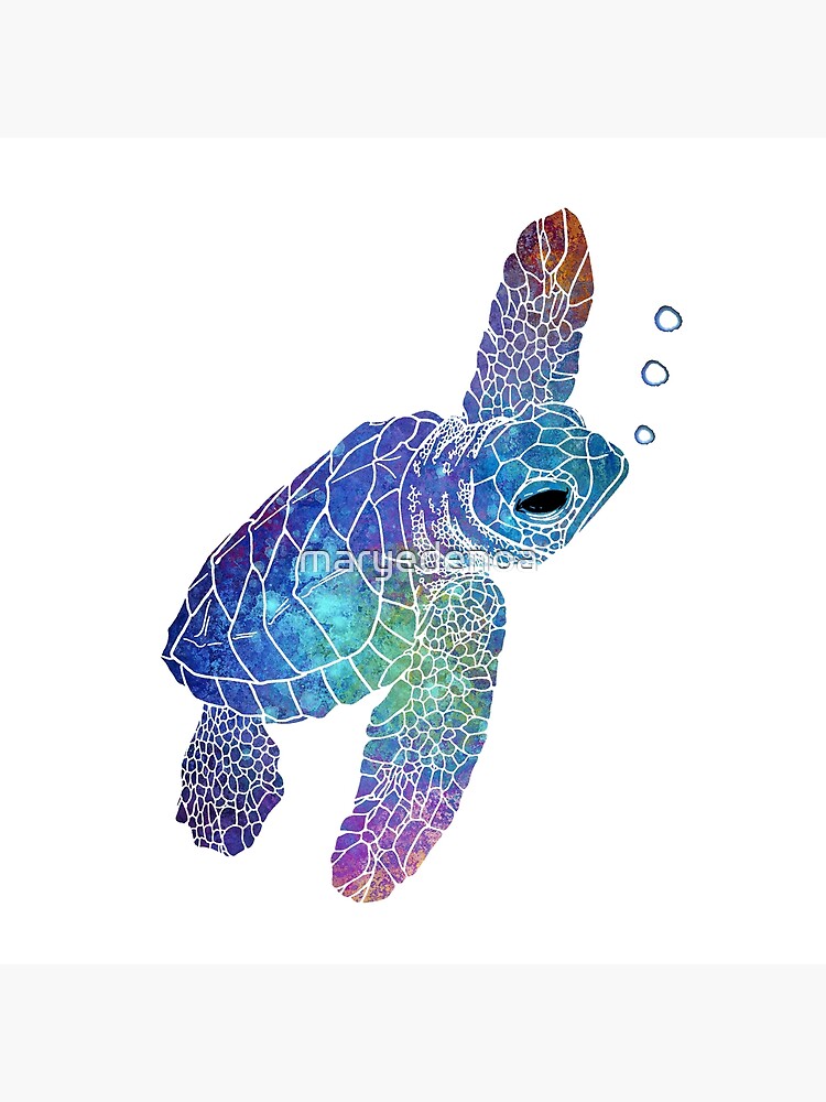 Abstract neon paint splash art turtle animal