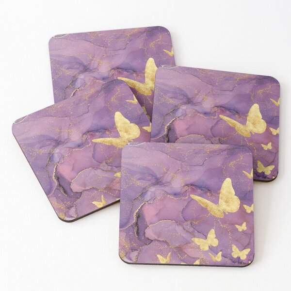 Item preview, Purple and Gold Butterfly Marble Design designed and sold by LTDigitalDesign.