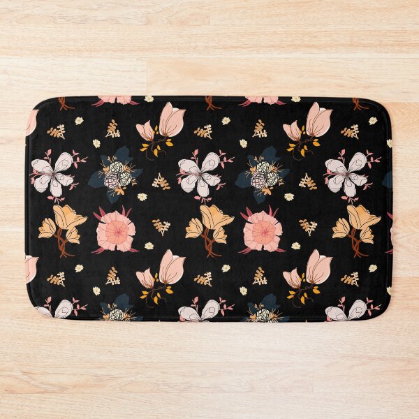 Item preview, Cottagecore Flowers on Black Background designed and sold by Haunted Moon.