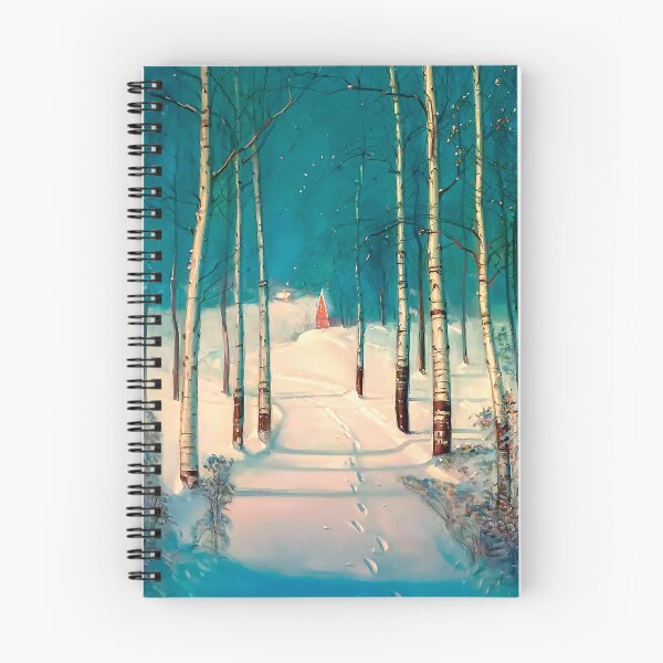 Item preview, Footprints in snow by birch trees, by Svend Svendsen designed and sold by Gabriel S.