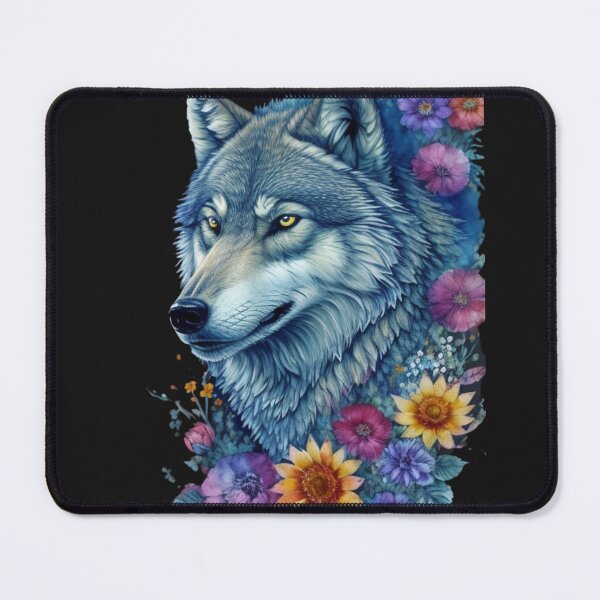Item preview, wolf and flowers designed and sold by Blackdog71.