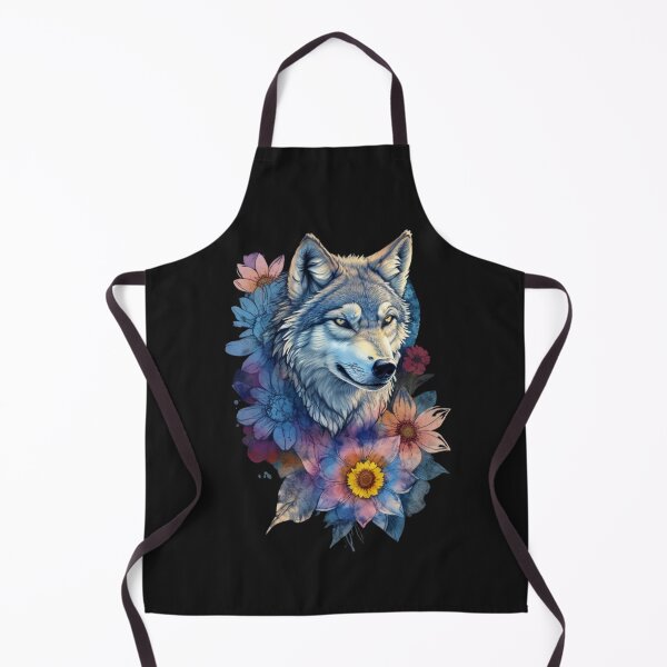 Item preview, wolf and flowers designed and sold by Blackdog71.