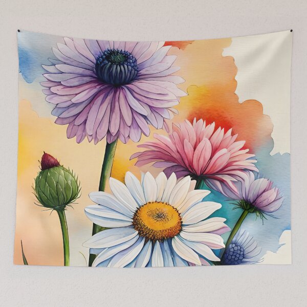 Item preview, watercolor field flowers designed and sold by Pistacheartco.