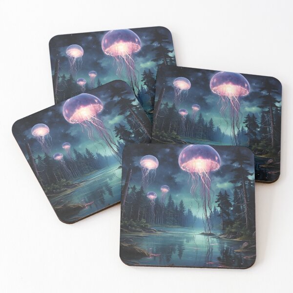 Item preview, Twilight's Glow: Moonlit Jellyfish Gliding designed and sold by MystiCanvas.