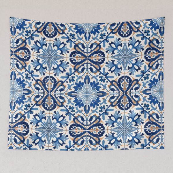 Item preview, Timeless Charm: Antique Classic Lisbon Blue Seamless Pattern designed and sold by aweartome.