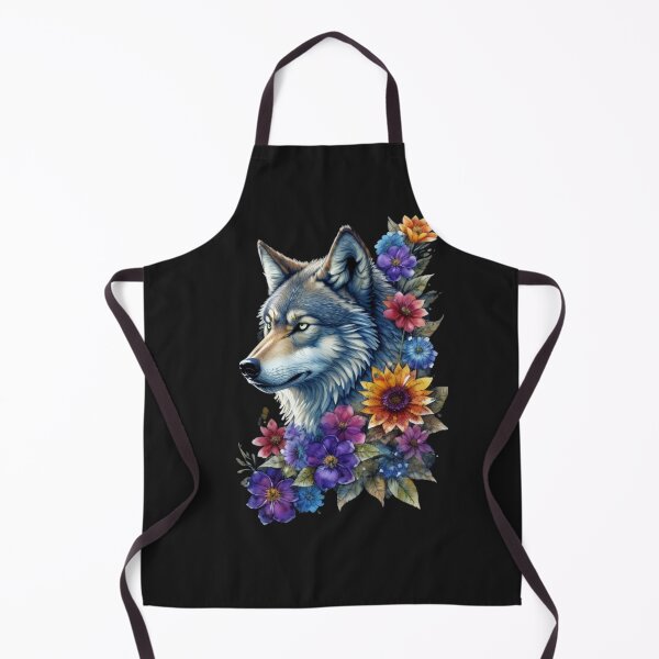Item preview, wolf and flowers designed and sold by Blackdog71.