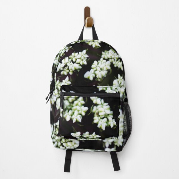 Item preview, White tiny flowers on black background designed and sold by olena2552.