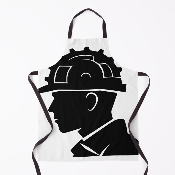 Item preview, Black silhouette of a construction worker with helmet illustration designed and sold by janedewaard.