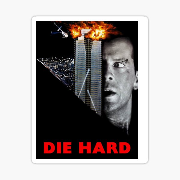 die hard fan art, bruce willis, Christmas classic. Sticker