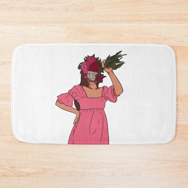 Item preview, Illustration of a girl with a bouquet of pink  flowers  designed and sold by Hessah-HA.