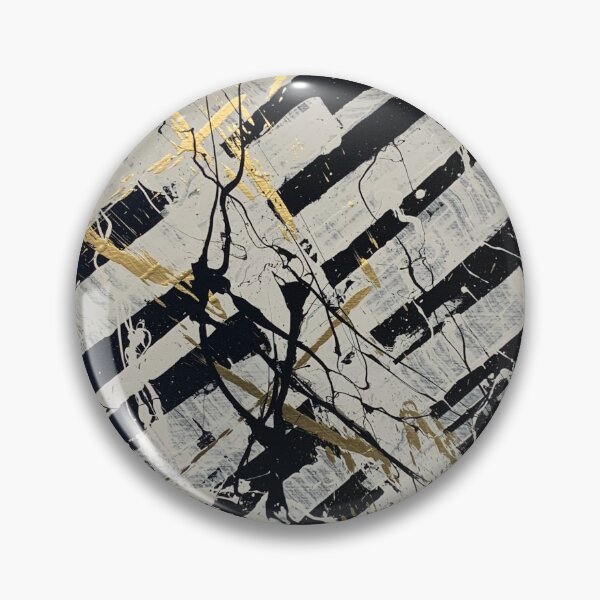 Item preview, "Through Think & Thin" Black,White & Gold abstract painting  designed and sold by IICents.