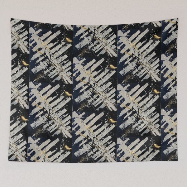 Item preview, "Through Think & Thin" Black,White & Gold abstract painting  designed and sold by IICents.