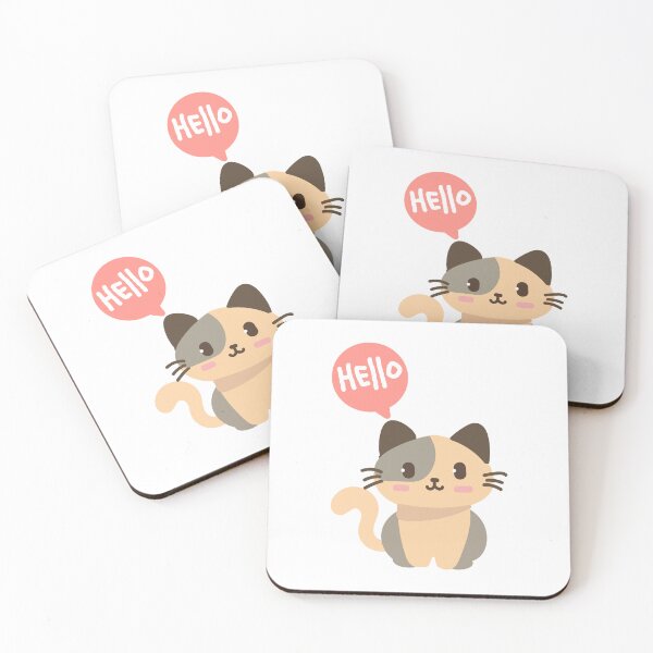 Item preview, cute cat 3 hello designed and sold by HarshBrown.