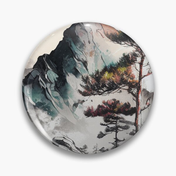 Item preview, Rocky Mountain Forest Wood Watercolor Painting  designed and sold by cotoprints.