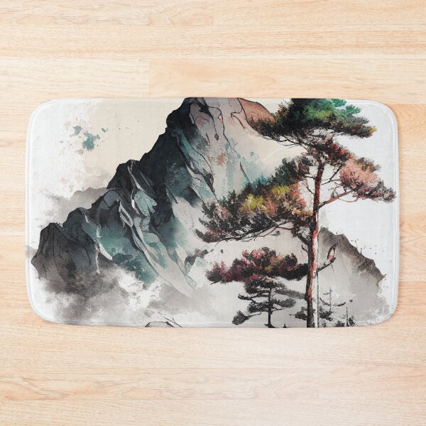 Item preview, Rocky Mountain Forest Wood Watercolor Painting  designed and sold by cotoprints.