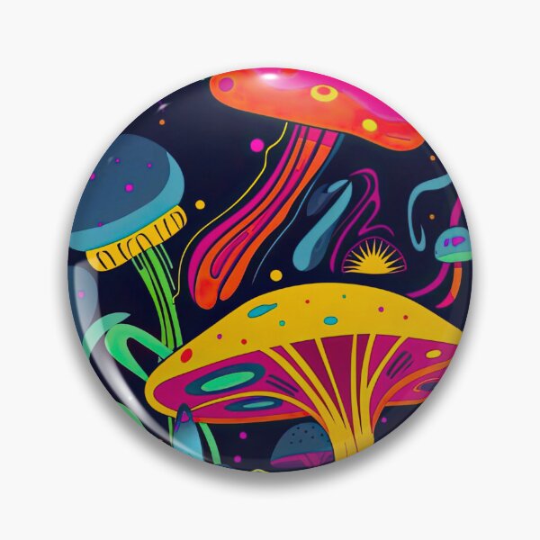 Item preview, Psychedelic Vibey Neon Mushrooms Fantasy  designed and sold by TheFullFantasy.