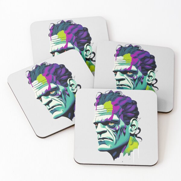 Aperçu de l'œuvre Égouttement de couleurs vibrantes du monstre de Frankenstein créée et vendue par TrickstersTrove.