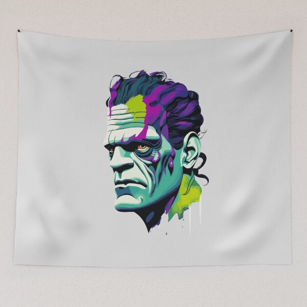 Aperçu de l'œuvre Égouttement de couleurs vibrantes du monstre de Frankenstein créée et vendue par TrickstersTrove.