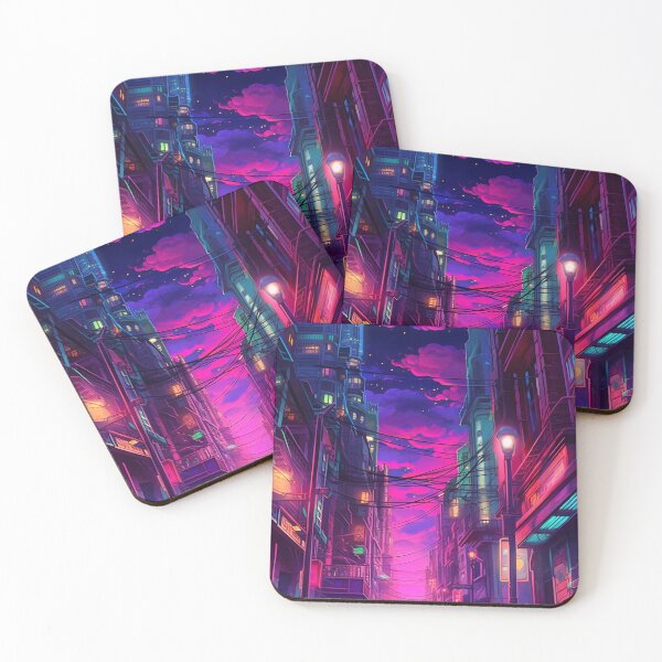 Item preview, Futuristic night city designed and sold by xTillePatterns.