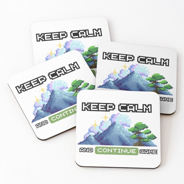 Item preview, Gamer Quote: Keep Calm and Continue Game. Pixel Landscape designed and sold by OB Print.